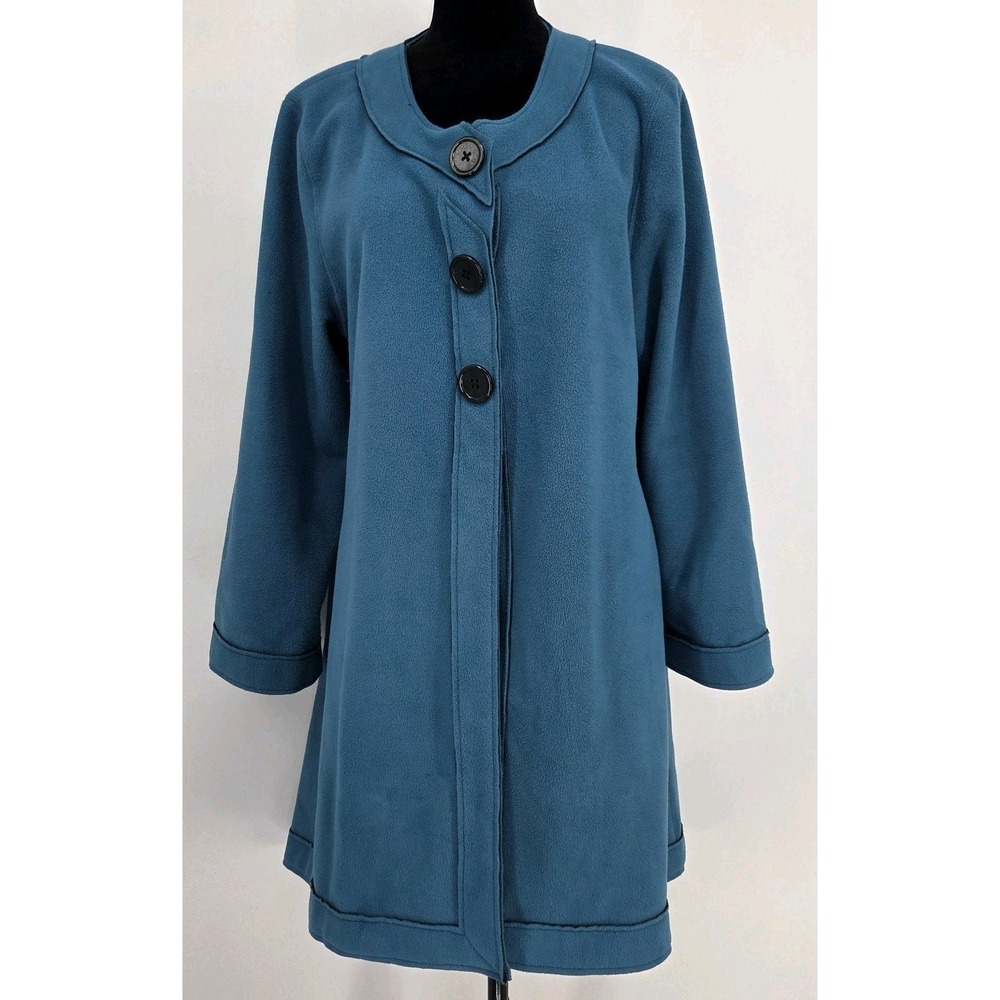 NorthStyle Teal Coat Medium Duster Cardigan 3 Button Long Jacket